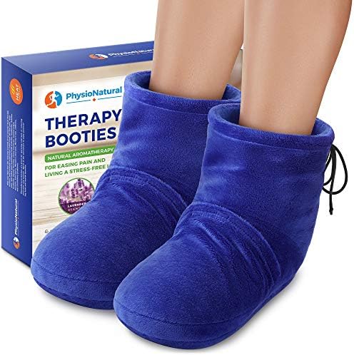 Microwaveable Booties and Feet Warmers - Deep-penetrating heat for relieving foot stiffness, sore muscles and joints, Achilles tendinitis, plantar fasciitis, stress fractures, and circulatory problems by PhysioNatural