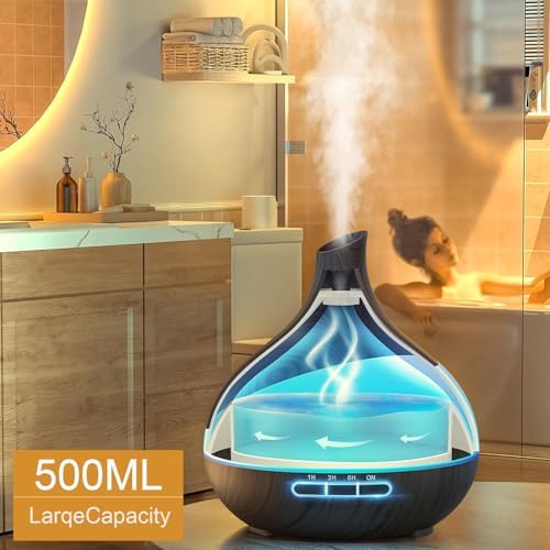 HJTHJT 500ML Essential Oil Diffuser for Home: 14 Color LED Humidifier - Image 4