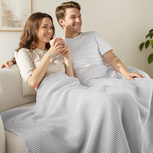 Exclusivo Mezcla 100% Cotton Breathable Waffle Blanket Twin Size, 60"x80" - Image 3