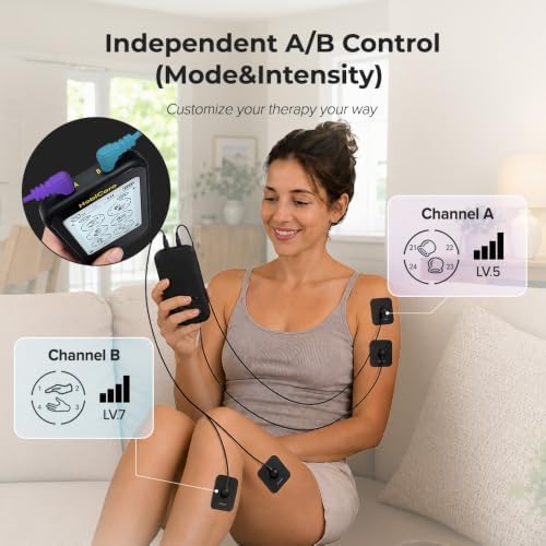 3-in-1 Precision TENS Unit Muscle Stimulator, Rechargeable Dual Channel TENS, EMS & Massage Machine, 24 Expertly Tuned Therapy Modes, 30 Smooth-Step Intensity Levels, 12 Electrode Pads - Image 3