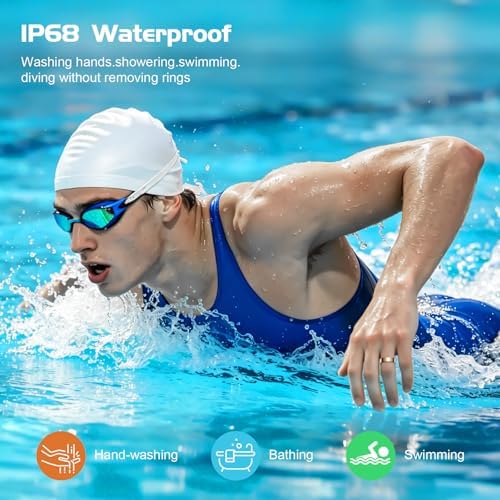 Smart Ring Health Tracker for Women & Men, Sleep & Heart Rate Monitor, IP68 Waterproof Fitness Tracker, No Subscription Fee, iOS & Android Compatible (Rose Gold, 9) - Image 5