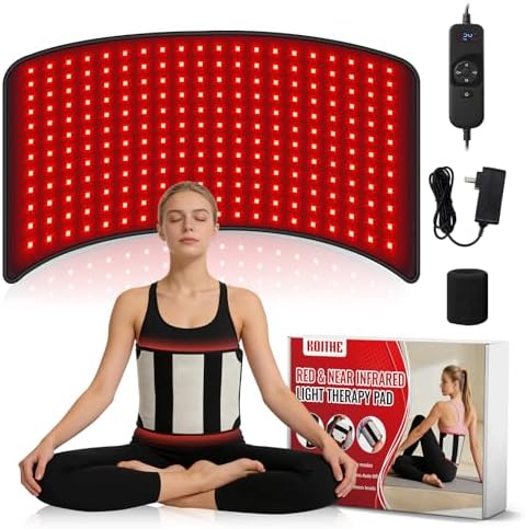 24’’ x 12’’ Red Light Therapy Belt for Body, 660nm & 850nm(Invisible) Infrared Wrap with 3 Modes, 5 Intensity Levels, 10–90 Min Timer, Adjustable LED Light for Muscle Relaxation & Wellness by Unknown