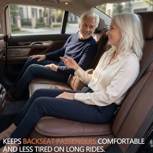 A leather rear seat cushion specially designed for cars - made by hand - can relieve pain in the buttocks, pressure points, and sciatic nerve. | Rear seat cover (Coffee Brown, Rear Seat Cushion) - Image 2