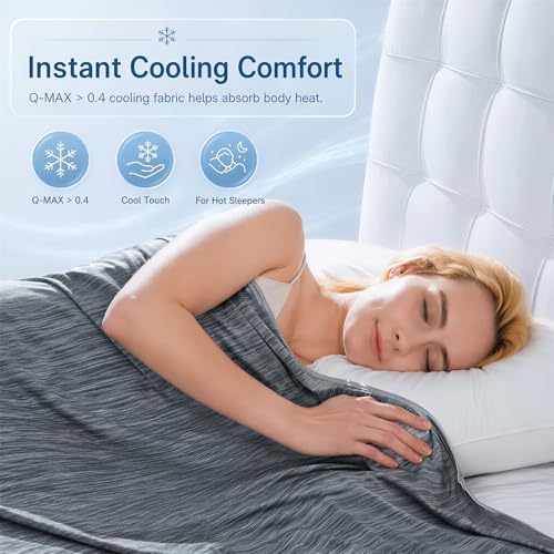 Twin XL Size Cooling Blanket for Hot Sleepers - Lightweight Breathable Cool Cold Blanket - Keep Cool for Night Sweats, Soft Thin Ice Blankets for Bed Couch Sofa, (Dark Gray, 60"x90") - Image 5
