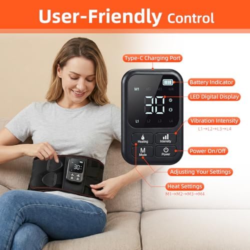 Cordless Heating Massage Belt for Lower Back Soothe Discomfort - 5000mAh Adjustable Heat Therapy Wrap with 4 Vibration Modes - Portable Heating Pad for Muscle Relaxation, Ideal Gift for Men & Women - Image 5