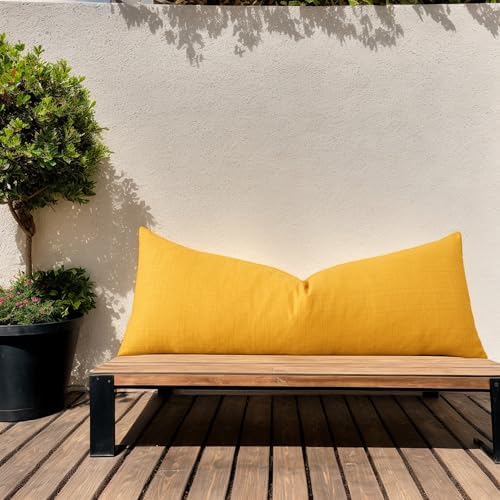 Kevin Textile Outdoor Waterproof 14”x36” Pillow Cover 1 Pack, Dark Yellow - Image 6