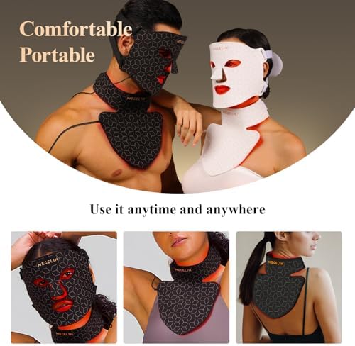 MEGELIN Led Red Light Therapy Face & Neck Mask - Image 6