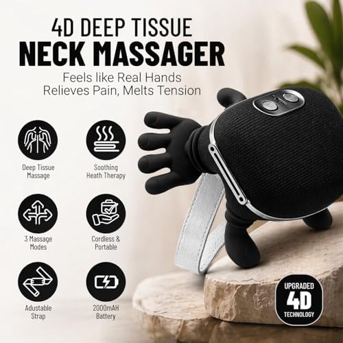 BeFit24 Deep Tissue Neck Massager with Heat, Upgraded 4D Feels Like Real Hands, Shiatsu Shoulder & Back Massager, Cordless Rechargeable for Relaxation & Comfort - Image 6