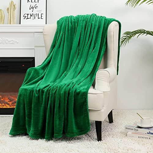 NANPIPER Fleece Blankets Super Soft Flannel Queen Size Blanket for Bed Luxury Cozy Microfiber Plush Fuzzy Blanket,Emerald Green - Image 4