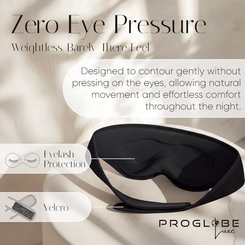 Proglobe Luxe Blackout Sleep Mask, Soft Breathable Modal Fabric, Dark Grey - Image 3