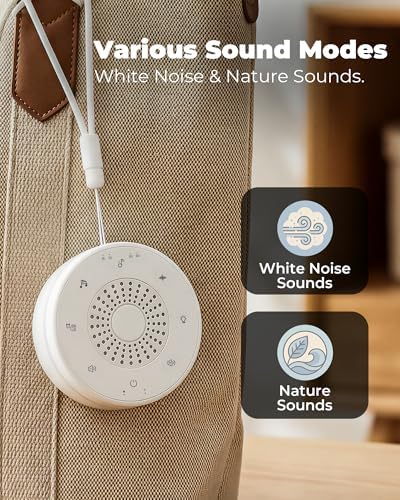 White Noise Sound Machine for Sleep, Portable White Noise Sound Machine with 30 Soothing Sounds, 3 Timers, Night Light, Memory Function for Baby Registry, Adults, Kids, Travel, Home, Office - Image 4