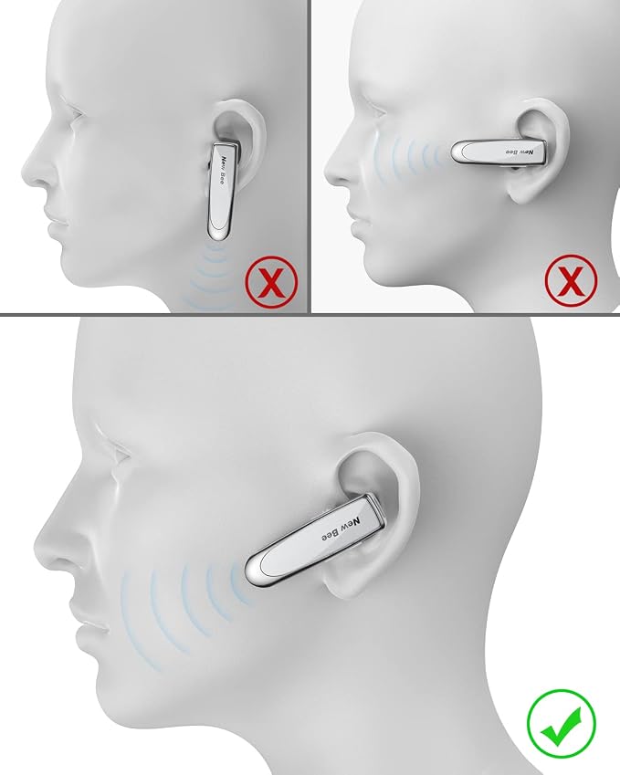 [2 Pack] Bluetooth Earpiece V5.0 Wireless Handsfree Headset 24 Hrs Driving | 60 Days Standby Time Bluetooth Headset with Microphone for iPhone Android Laptop Truck Driver(White) - Image 6