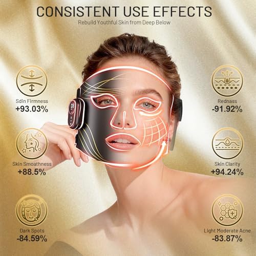 LED Light Therapy Mask, Cordless Red Light Therapy for Face with Controller - Image 3
