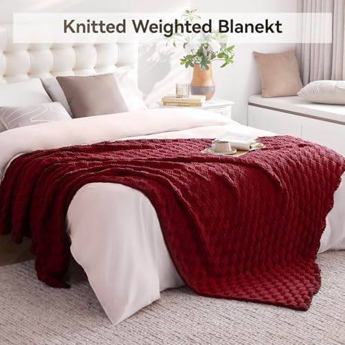 Knitted Weighted Blanket for Adult, No Beads Heavy Blanket 48"x72" 12lbs - Image 6
