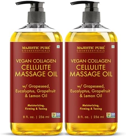Majestic Pure Cellulite Massage Oil, Toning Body Blend, 8 Fl Oz, 2-Pack by BeautyandPersonalCare