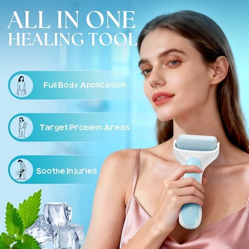 Ice Roller for Face, Premium Facial Ice Roller and 2X Rollers for Long Lasting Cold - Eye Roller for Puffy Eyes & Cold Massage for Migraines (Blue) - Image 5