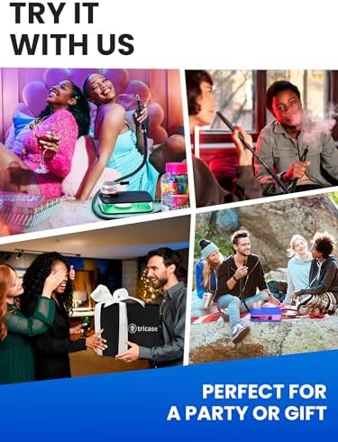 Shisha Hookah Set with Everything – Blue Hookah Kit with LED Base, Easy Setup, and Large Cloud Performance Hooka Machine - Image 7