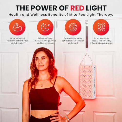 Mito Red Light – MitoMID 2.0 Red Light Panel – Red Light Therapy for Face and Neck – Red Light & Near Infrared Red Light Therapy – At-Home Red Light Therapy for Body - Image 2