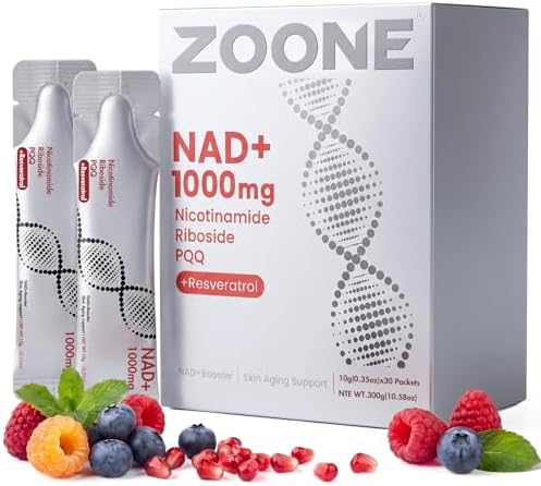 Updated NAD Plus 1000mg Liquid Supplement for Women & Men, 30 Packets by HealthStartsattheCellularLevel