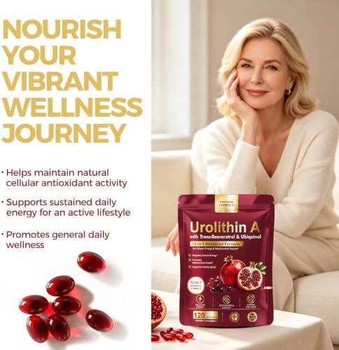 Urolithin A Supplement with NAD+, Resveratrol, CoQ10 & PQQ, High Potency 12-in-1 Longevity Formula, Mitochondrial Support for Healthy Aging, Energy & Muscle Strength, 120 Softgels - Image 4