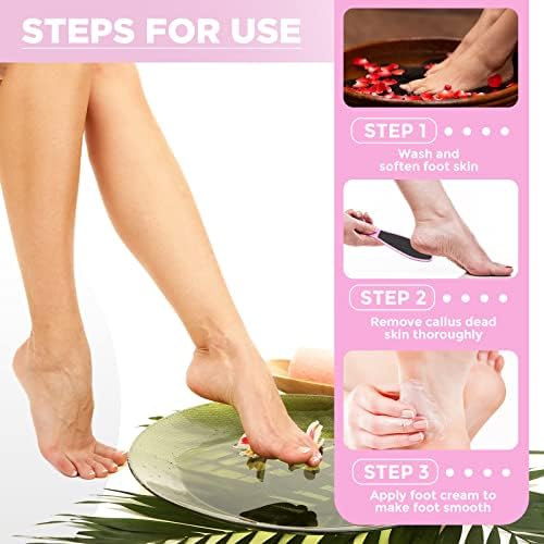 Minatee 100 Pcs Pedicure Foot File Double Sided Foot Sander Scraper, Pink - Image 4