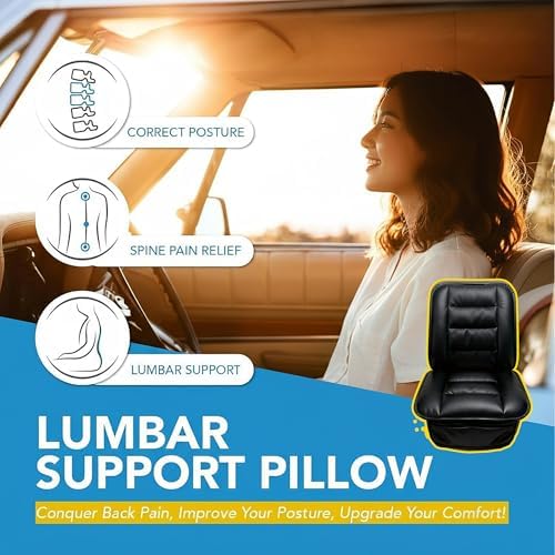 CORRIDOR Genuine Leather Seat Cushion for Car - Handmade - Relieve Hip, Pressure and Sciatica Pain - Ideal for Lower Back Pain - for Office Chair and Car Seat (Premium Black, Seat + Backrest) - Image 3
