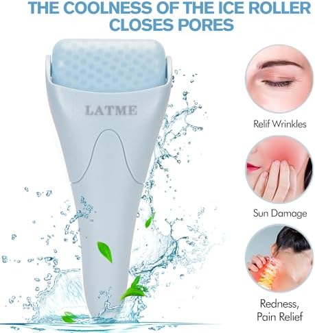 LATME Ice Roller for Face Eyes,Womens Gifts,Face Massager Roller Puffiness Migraine Pain Relief and Minor Injury (Smoggy Blue) - Image 2