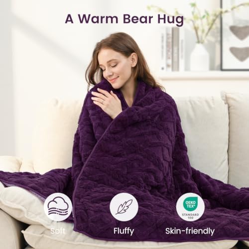 Sherpa Fleece Weighted Blanket for Adults, Dual Sided Soft, 48"x72" 15lbs - Image 3