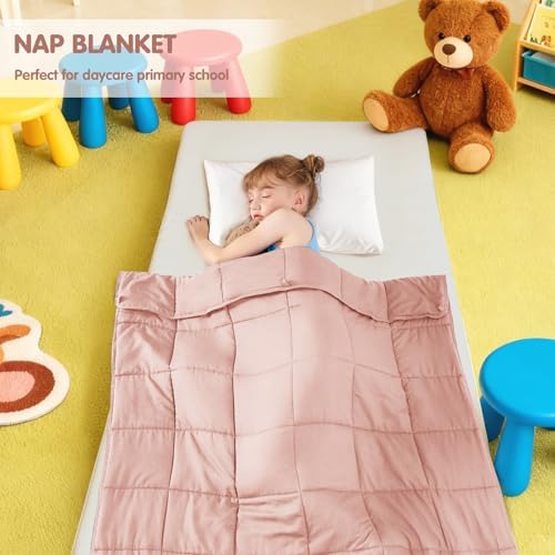 yescool Pink Weighted Blanket 3 Pounds Cooling Weighted Lap Blanket, Heavy Blanket for Sleeping, Weighted Throw Blanket Gifts for 20-40lbs, 36"x48" - Image 4
