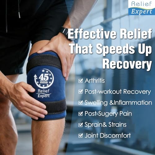 45-Minute Knee Ice Pack Wrap with Advanced Ice Grid Gel, Long-Lasting Ice Pack for Knees, Calves, Elbows, Flexible & Reusable Gel Ice Pack with Cold Compress for Workout Recovery- Fits Most Sizes - Image 4
