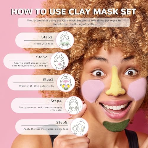 ANAI RUI 3 Pack Clay Mask Set, Rose,Turmeric, Avocado 2.5 oz Each - Image 6