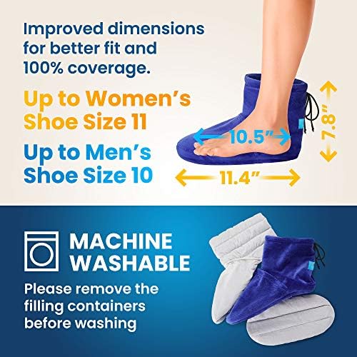 Microwaveable Booties and Feet Warmers - Deep-penetrating heat for relieving foot stiffness, sore muscles and joints, Achilles tendinitis, plantar fasciitis, stress fractures, and circulatory problems - Image 2