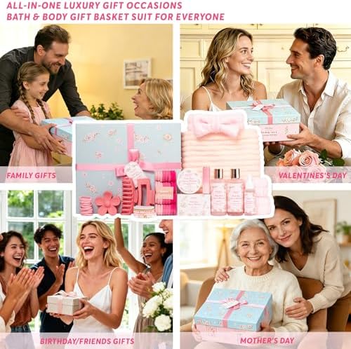 57 Pcs Bath Spa Kit for Women, Rose Bath and Body Gift, Facial Skin Care Set, Self Care Pampering Kit, Face Serum, Home Spa, Birthday Gift Set, Mother Day, Bridal Shower Bath sets for women gift - Image 3