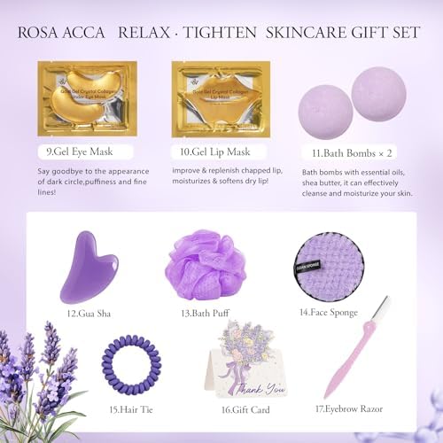Gifts for Women, 23Pcs Birthday Gift for Women, Lavender Face Skin Care Set - Image 5