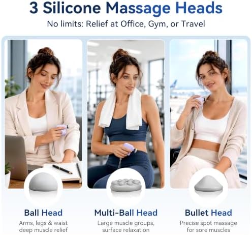 OKACHI GLIYA Mini Portable Massage Gun with 3 Heads All-in-One Storage Case - Image 5