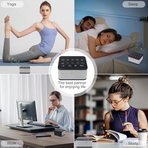 White Noise Sound Machine, Protable Travel Noise Sound Machine for Sleep with 10 Natural Soothing Sounds for Adults Baby Kids, AC/Battery Powered Sleep Timer Therapy for Home Office, Black - Image 7