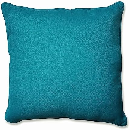 Pillow Perfect Rave Solid Indoor/Outdoor Floor Pillow Plush Fill, Weather and Fade Resistant, Floor - 25" x 25", Peacock, by PillowPerfect