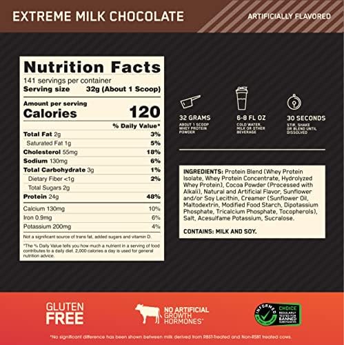 Optimum Nutrition Gold Standard 100% Whey Protein Powder, Extreme Milk Chocolate, 10 Pound (Packaging May Vary) (Pack of 2) - Image 3