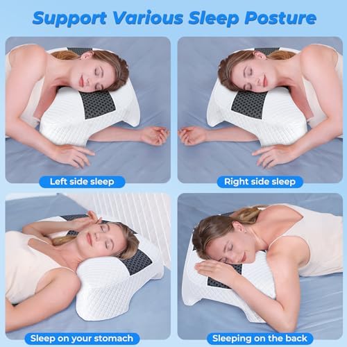 SAHEYER Side Sleeper Pillow with Arm Hole, Upgraded Memory Foam Shoulder Pillow for Neck Pain Relief, Adjustable Multi-Angle Arm Tunnels Support for Adults Pressure-Free Sleep (Black) - Image 5