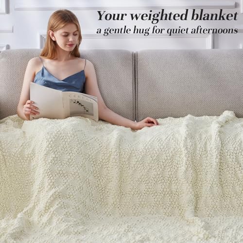 Anysay Knitted Weighted Blanket for Adult,Chunky Knit Throw 48''*72'' 20lbs - Image 2