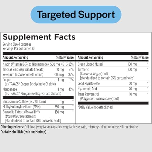 PureFormulas Joint Care + - Premium Joint Support Supplement with Hyaluronic Acid, Glucosamine, MSM, Green Lipped Mussel, Turmeric & More - Non-GMO Formula for Adults (120 Capsules) - Image 2
