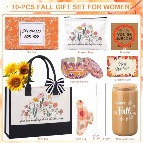 10 Pcs Fall Gifts Baskets for Women, Self Care Package for Her - Image 2