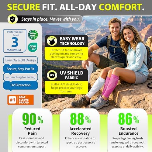 BLITZU Calf Compression Sleeves, Footless Compression Socks for Men & Women - Image 5
