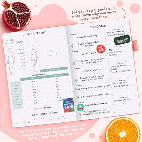 Clever Fox Wellness Planner & Food Journal for Weight Loss, A5 Light Pink - Image 3