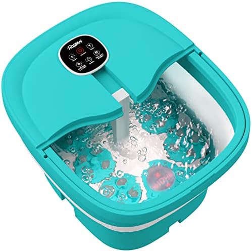 Collapsible Foot Spa Electric Rotary Massage with Heat, Bubble, Remote by HOSPAN