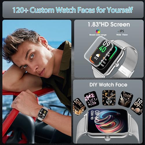 Smart Watch for Men Women 1.85" HD 120+ Sports Modes for Android iPhone - Image 6