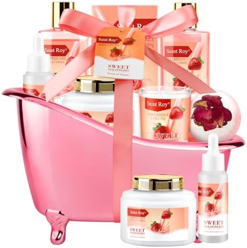 Spa Gift Basket, Spa Kit for Women, Bath & Body Gift Set, Home Spa Bath by SaintRoy