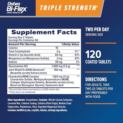 Osteo Bi-Flex Triple Strength Glucosamine Chondroitin Supplement, 120 Count - Image 2