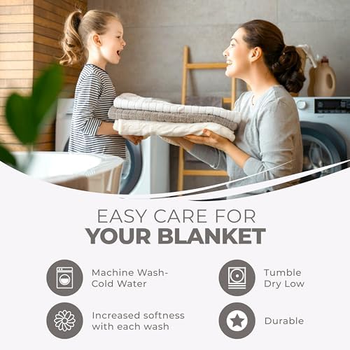 Superior Cotton Blanket Breathable All Season Comfy Bedding, Full/Queen, Silver - Image 4