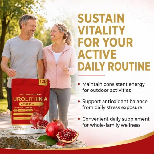 Urolithin A Supplement 2500mg with NAD+, Resveratrol, CoQ10 & PQQ, High Potency 5-in-1 Longevity Formula, Mitochondrial Support for Healthy Aging, Energy & Muscle Strength, 120 Softgels - Image 5